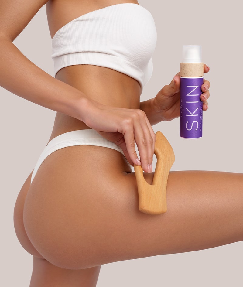 ANTI-CELLULITE DUO: Το ξηρό λάδι SKIN Anti-cellulite μειώνει ορατά την κυτταρίτιδα, συσφίγγει και λειαίνει. Εφαρμόστε το με τη συσκευή μασάζ BODY GUA SHA για μέγιστο αποτέλεσμα διαμόρφωσης και κατά της κυτταρίτιδας.