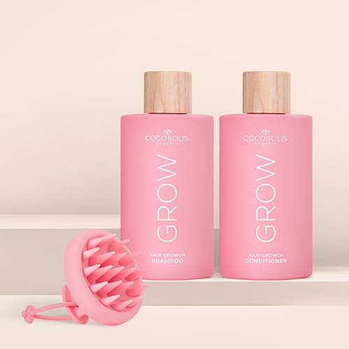 THERAPY WASH: Transformez votre lavage de cheveux en thérapie. Le shampooing et l'après-shampooing GROW ont des résultats cliniquement prouvés pour rendre les cheveux plus denses, plus épais et plus brillants. Le masseur pour cuir chevelu GROW fait parfaitement mousser le shampooing et stimule la croissance capillaire.