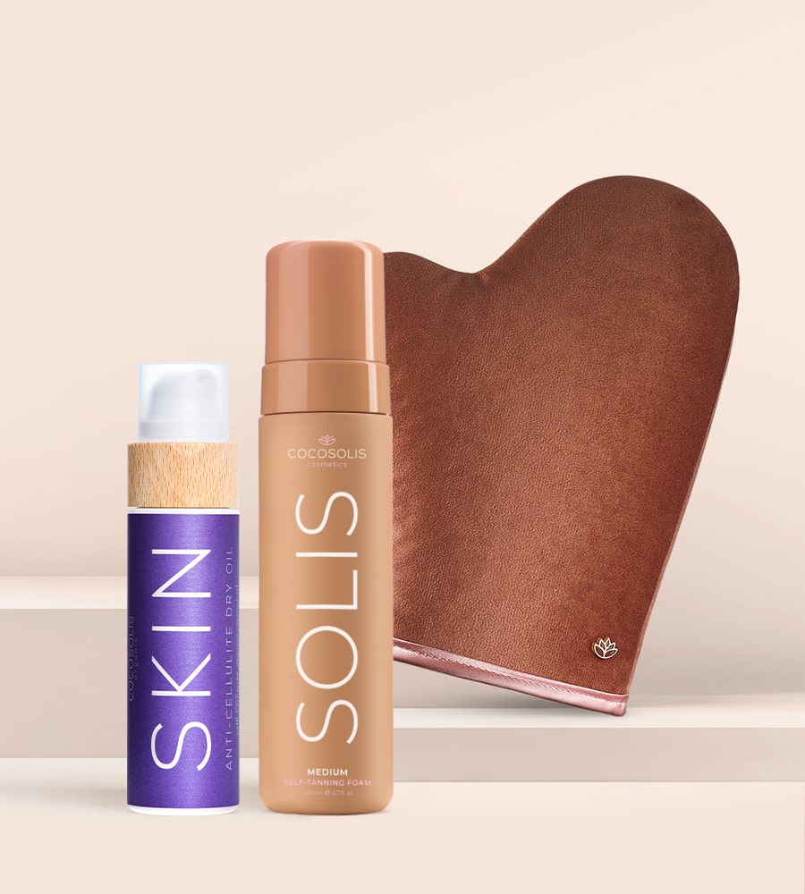 FLAWLESS TAN: За прекрасна лятна кожа, без да се излагате на слънце. SKIN Anti-cellulitе стяга и изглажда несъвършенствата. Нанесен безупречно с ръкавицата, SOLIS осигурява красив бронзов тен.