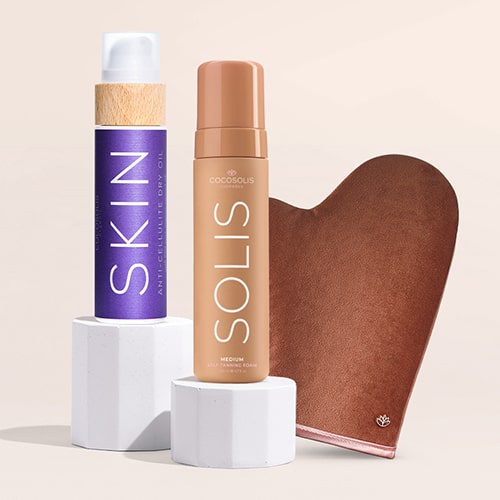 FLAWLESS TAN: За прекрасна лятна кожа, без да се излагате на слънце. SKIN Anti-cellulitе стяга и изглажда несъвършенствата. Нанесен безупречно с ръкавицата, SOLIS осигурява красив бронзов тен.