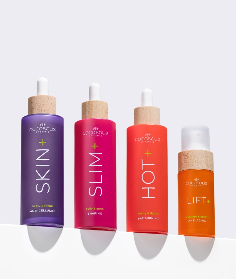 NEXT-GEN BODY SERUMS: Transformez votre corps grâce à la puissance d'ingrédients actifs naturels dont l'efficacité a été cliniquement prouvée. HOT+ fait fondre les graisses et réduit le tour de hanches et de cuisses, tandis que SKIN+ réduit visiblement la cellulite, lisse et raffermit la peau. SLIM+ réduit le tour de taille, raffermit et remodèle le ventre et les bras. LIFT+ rehausse la poitrine, raffermit et lisse le cou et le décolleté.