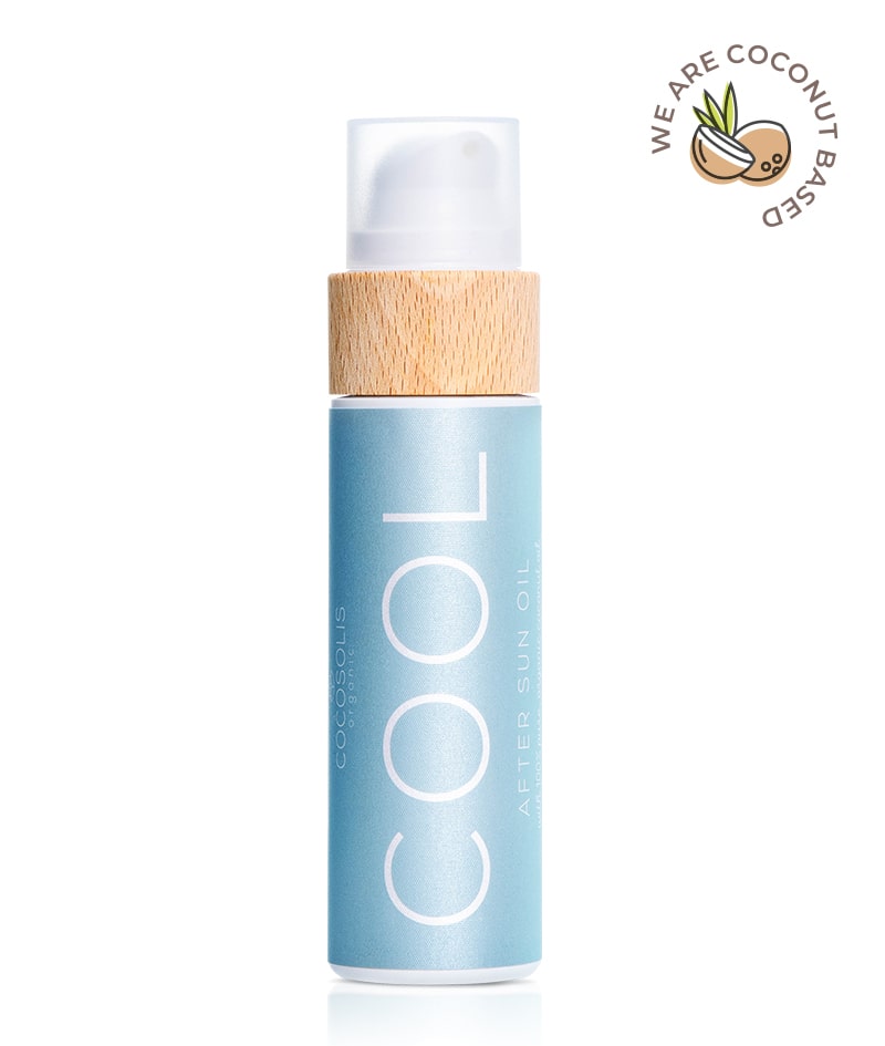 COOL After Sun Oil: After-sun oil. Revitalises and soothes. With refreshing mint.