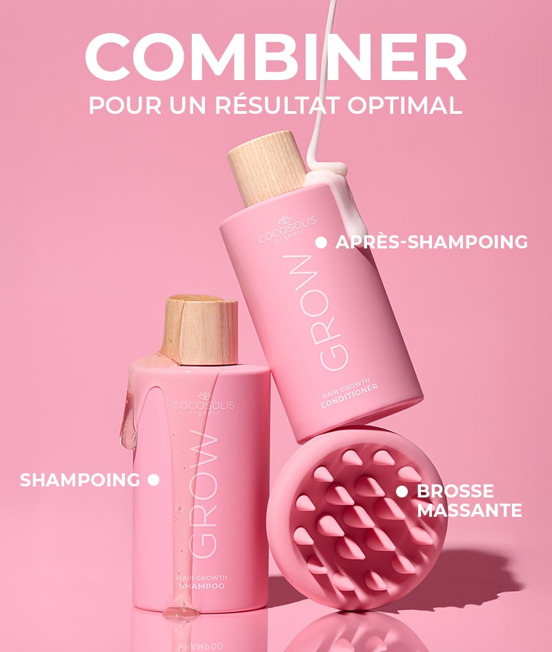 GROW Scalp Massager: Masseur de cuir chevelu. Stimule la croissance des cheveux. Fait mousser le shampooing pour un nettoyage en profondeur et en douceur. Exfolie.