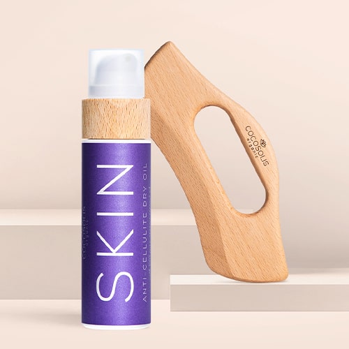 ANTI-CELLULITE DUO: Το ξηρό λάδι SKIN Anti-cellulite μειώνει ορατά την κυτταρίτιδα, συσφίγγει και λειαίνει. Εφαρμόστε το με τη συσκευή μασάζ BODY GUA SHA για μέγιστο αποτέλεσμα διαμόρφωσης και κατά της κυτταρίτιδας.
