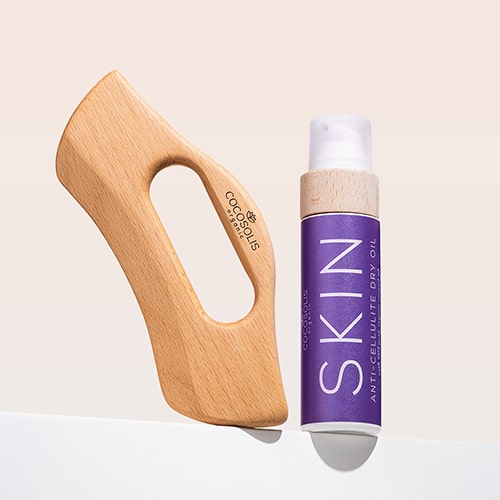 ANTI-CELLULITE DUO: El aceite seco anticelulítico SKIN reduce visiblemente la celulitis, reafirma y suaviza la piel. Aplícalo con el masajeador BODY GUA SHA para un máximo efecto anticelulítico y moldeador.