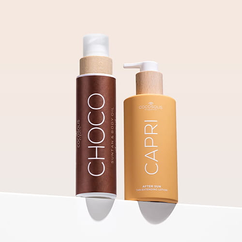 FOREVER TAN XL: CHOCO ubrzava razvoj prirodnog tena i obavija kožu neodoljivim mirisom. CAPRI umiruje kožu nakon sunčanja i produžuje preplanulost do 3 mjeseca nakon posljednjeg dana na plaži.