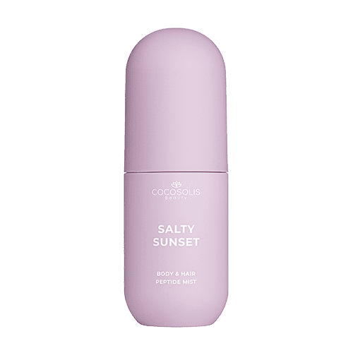 SALTY SUNSET Body & Hair Peptide Mist: Hidratáló peptidpermet testre és hajra. Egy friss tengeri szellő érzését hozza naplementekor, pisztácia, karamell és só illatával.