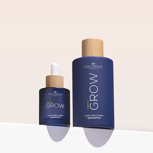 ANTI-HAIR LOSS DUO: I passaggi chiave della nostra terapia anticaduta per uomo: shampoo e siero intensivo con principi attivi clinicamente testati. Lo shampoo GROW Men neutralizza l'ormone DHT, responsabile della caduta dei capelli, ottimizza l'ambiente del cuoio capelluto e stimola la crescita. La fiala di siero GROW Men riduce la caduta dei capelli ancorando efficacemente la fibra capillare e ne accelera visibilmente la crescita.