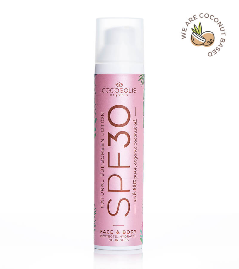 Natural Sunscreen Lotion SPF 30: Loção de proteção solar natural. Protege dos raios UVA e UVB. Com precioso óleo de framboesa.