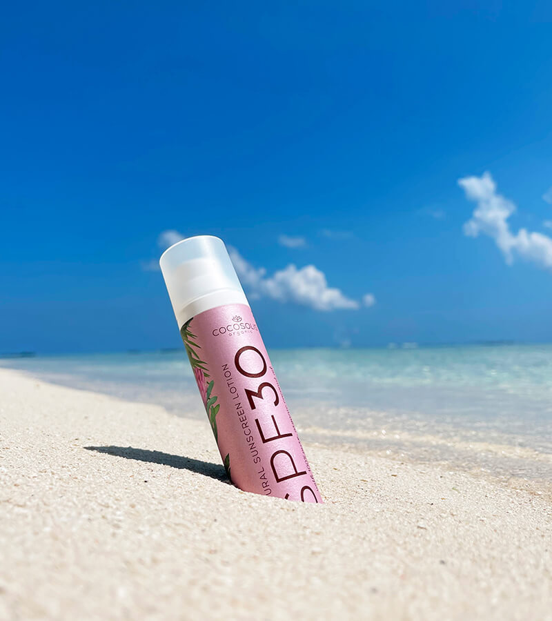 Natural Sunscreen Lotion SPF 30: Loção de proteção solar natural. Protege dos raios UVA e UVB. Com precioso óleo de framboesa.