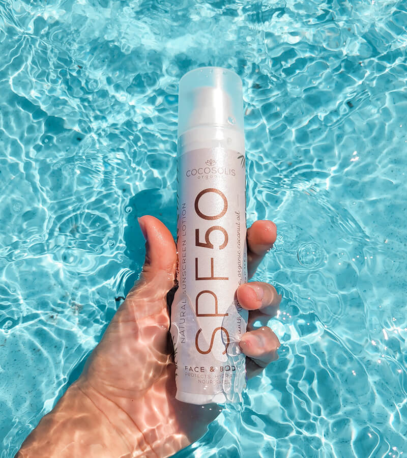 Natural Sunscreen Lotion SPF 50: Loção de proteção solar natural. Protege dos raios UVA e UVB. Com precioso óleo de framboesa.