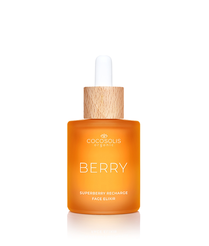 BERRY Superberry Recharge Face Elixir: Σούπερ θρεπτικό και αναζωογονητικό ελιξίριο προσώπου. Με ένα ισχυρό μείγμα βιολογικών ελαίων με ενεργοποιημένα ένζυμα.