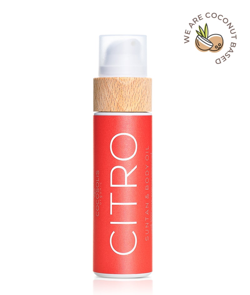 CITRO Suntan & Body Oil: Olio naturale per un'abbronzatura profonda e veloce sotto il sole e nel lettino abbronzante. Adatto anche per l'uso quotidiano per una pelle nutrita e luminosa. Con succoso aroma di agrumi.