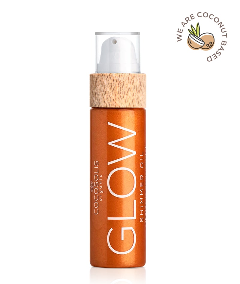 GLOW Shimmer Oil: Olio naturale illuminante e idratante con particelle lucenti.