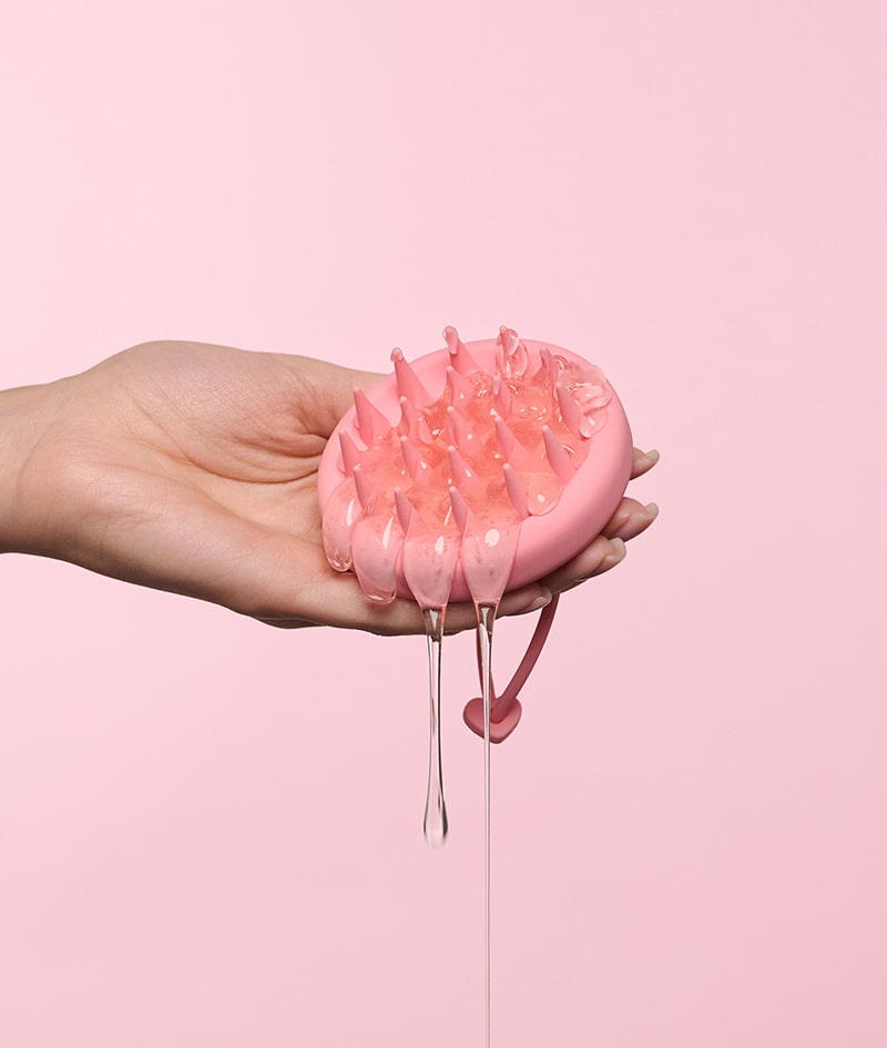 GROW Scalp Massager: Spazzola per il cuoio capelluto. Stimola la crescita dei capelli. Shampoo schiumogeno per una pulizia profonda e delicata. Esfolia.
