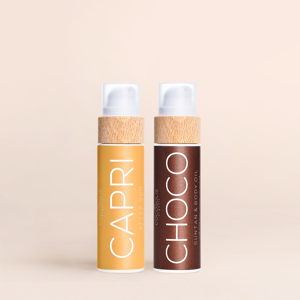 FOREVER TAN: CHOCO przyspiesza naturalną brązową opaleniznę i odżywia. CAPRI łagodzi skórę po plażowaniu i przedłuża opaleniznę do 3 miesięcy.