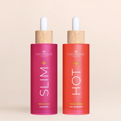 HOT CURVES: SLIM+ zmniejsza obwody, ujędrnia i modeluje brzuch oraz ramiona. HOT+ spala tłuszcz i zmniejsza obwód pośladków i ud.