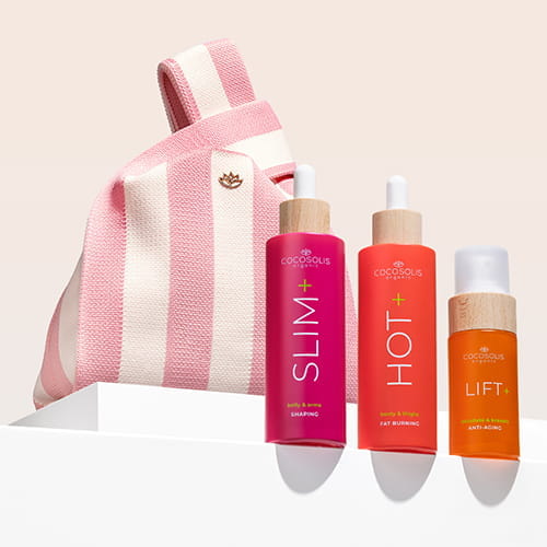 HOT TRANSFORMATION + GIFT: LIFT+ unosi biust, ujędrnia i wygładza szyję oraz dekolt. SLIM+ zmniejsza obwody, ujędrnia i modeluje brzuch i ramiona. HOT+ spala tłuszcz i zmniejsza obwód pośladków i ud. Gelato Bag to prezent od nas: zgarnij ją, zanim się roztopi.