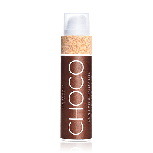 CHOCO Suntan & Body Oil, Óleo biológico para um bronzeado rápido e intenso. Adequado para uso diário. Com um delicado aroma a cacau