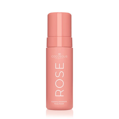 ROSE Clean & Hydrate Face Foam, Espuma de limpeza facial com rosa damascena e ácido hialurónico.