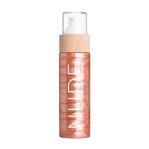 NUDE Peptide Shimmer Spray: Spray natural strălucitor cu peptide pentru față, corp și păr. Luminează, hidratează și întinerește.
<br><strong>Strălucire: Nude</strong>