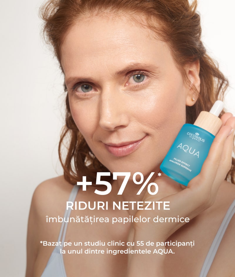 AQUA Filler-Effect Hyaluron Supreme: Ser de față cu efect de filtru cu 8 tipuri de acid hialuronic și Aquaxyl™. Ultrahidratează, întinerește și echilibrează pielea.