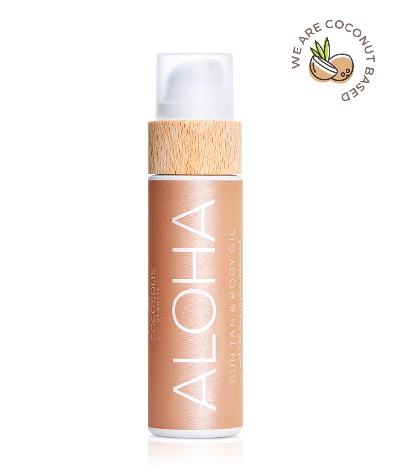 ALOHA Suntan & Body Oil: Aceite natural para un bronceado rápido e intenso bajo el sol y en el solárium. También apto para uso diario para una piel nutrida y radiante. Con un delicado aroma a coco.