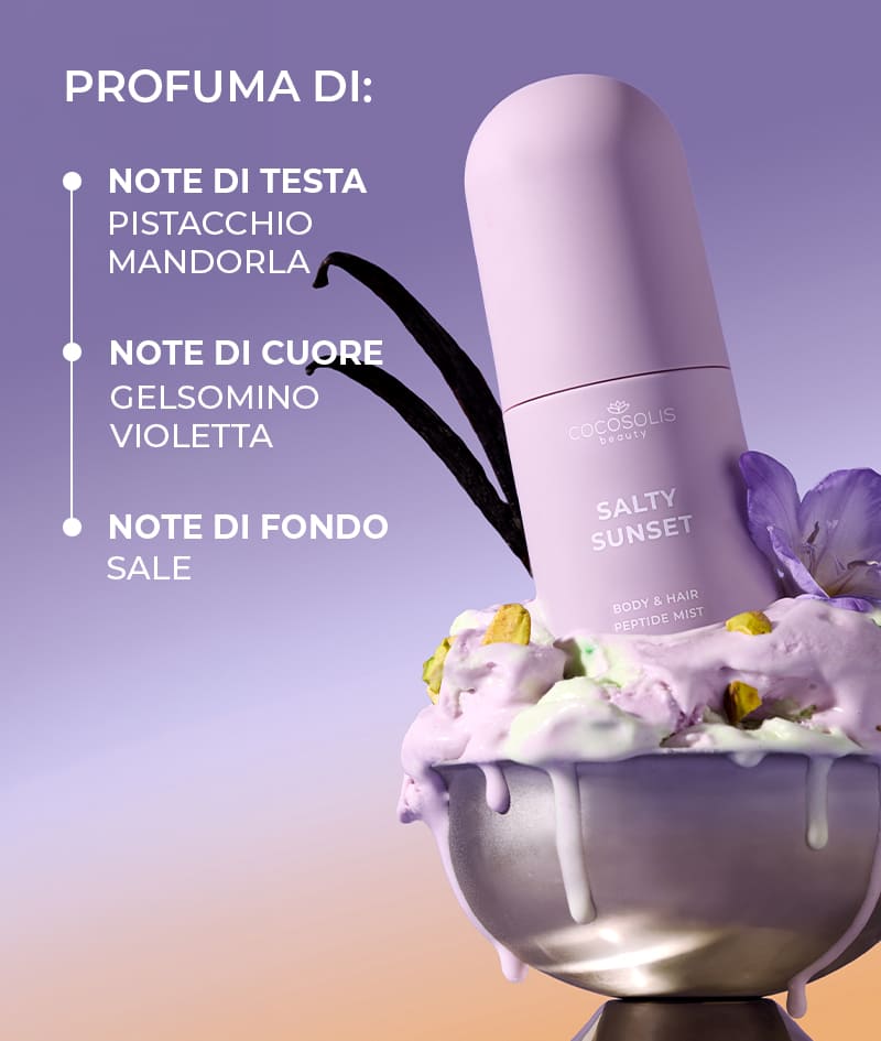ANTI-CELLULITE THERAPY & SALTY SUNSET + GIFT: Leviga la pelle di glutei e cosce e avvolgila in un profumo dolce-salato. Il siero SKIN+ riduce visibilmente la cellulite grazie a 4 principi attivi in ​​massima concentrazione. L'olio secco anticellulite SKIN, applicato con il massaggiatore BODY GUA SHA, potenzia l'effetto anticellulite e modella le curve. SALTY SUNSET è un mist per corpo e capelli con il profumo dolce-salato di pistacchio, caramello e sale. Cloud Pouch è un regalo da parte nostra: un tesoro soffice da aggiungere alla tua collezione di marsupi.