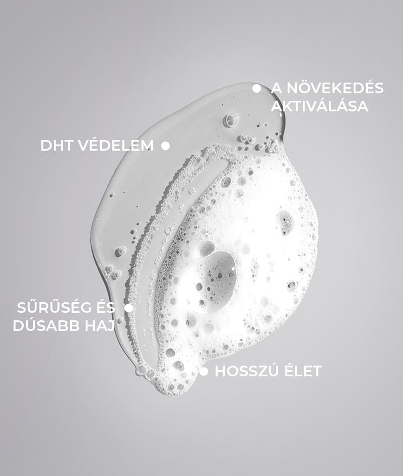 ANTI-HAIR LOSS DUO: A GROW Men hajhullás elleni terápiánk főbb lépései – sampon és intenzív szérum klinikailag bizonyított hatóanyagokkal. A GROW Men sampon semlegesíti a hajhullásért felelős DHT hormont, optimalizálja a fejbőr környezetét, aktiválja a növekedést. GROW Men szérum ampulla: csökkenti a hajhullást azáltal, hogy erőteljesen rögzíti a hajat és láthatóan felgyorsítja a növekedést.