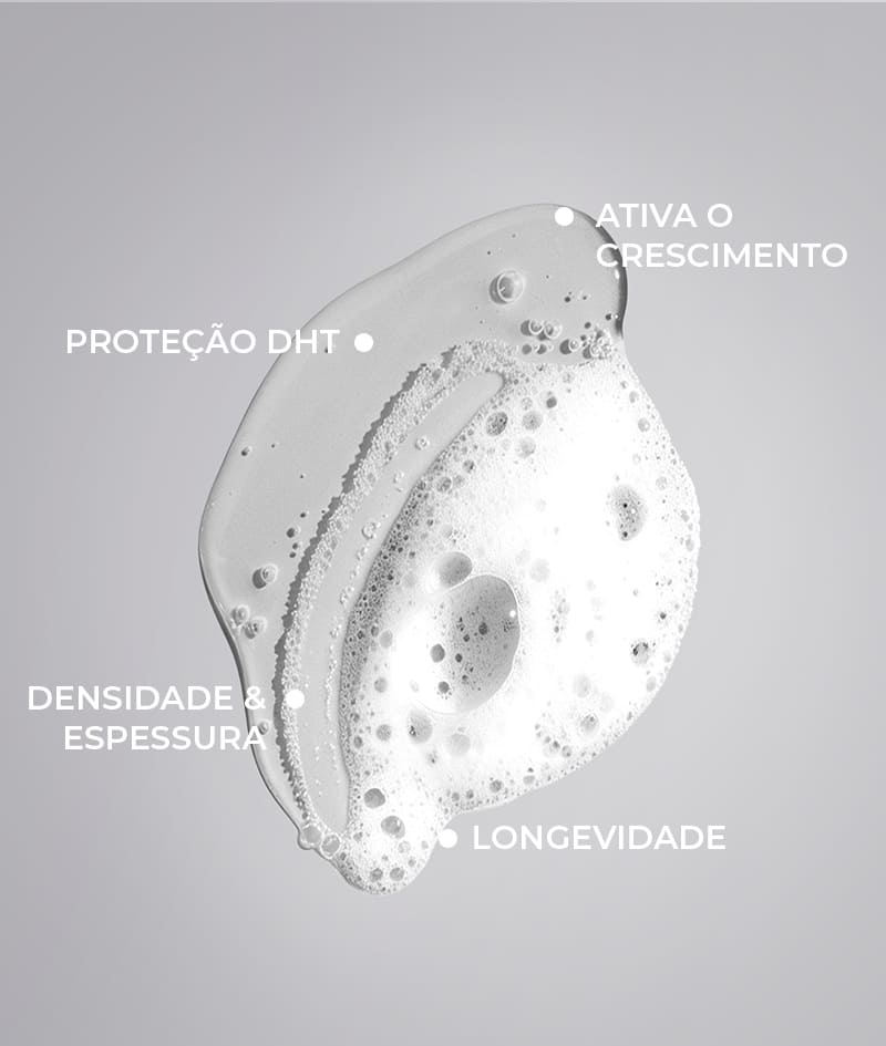 ANTI-HAIR LOSS THERAPY: Quatro produtos, um objetivo – combater a queda de cabelo. O Champô GROW Men neutraliza a hormona DHT, responsável pela queda de cabelo, otimiza o ambiente do couro cabeludo e estimula o crescimento. O Condicionador GROW Men forma uma camada protetora sobre a fibra capilar e proporciona força, espessura e volume imediatos. A Ampola Sérum GROW Men reduz a queda de cabelo através de uma poderosa ancoragem da fibra capilar e acelera visivelmente o crescimento. O Massajador de Couro Cabeludo GROW Men é utilizado com o champô e a ampola sérum para maximizar a absorção dos ingredientes ativos.