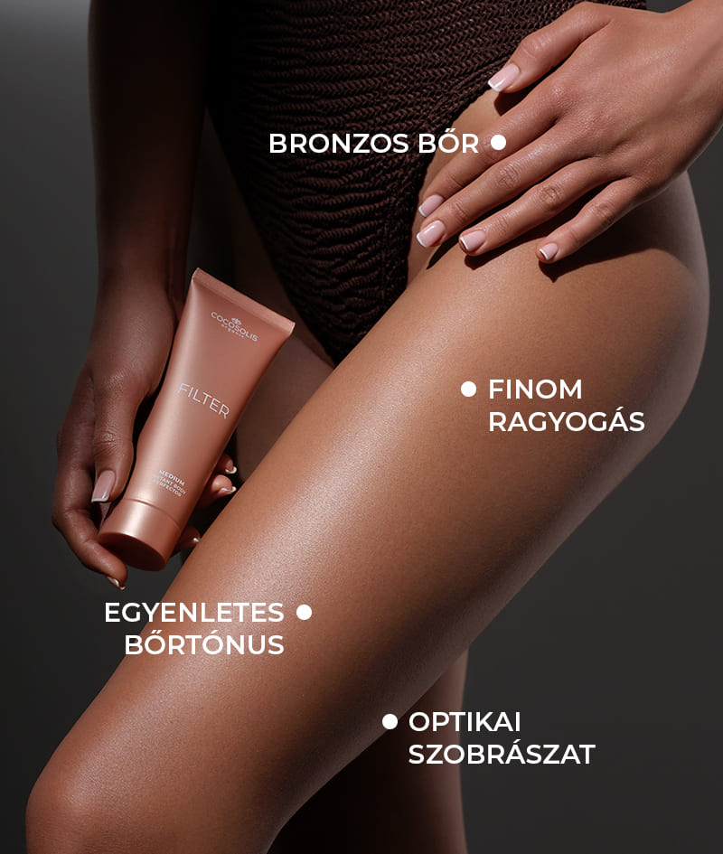 CARAMEL SKIN + GIFT: Ezzel a trióval tökéletes bőröd lehet a felvitel körüli macera nélkül. A SOLIS Milk testápoló mindennapi hidratálást és a bőr tónusához alkalmazkodó barnaságot ad, amely minden egyes felvitellel épül. A FILTER testkrém közepes árnyalatban azonnal kiegyenlíti a bőrtónust, elsimítja a kisebb bőrhibákat, finom ragyogást és bronzos barnaságot ad. A SELF-TANNING MITT egy bársonyos kesztyű, amellyel mindkét termék kifogástalanul felvihető. A Gelato Bag a mi ajándékunk neked: szerezd meg, mielőtt elolvad.