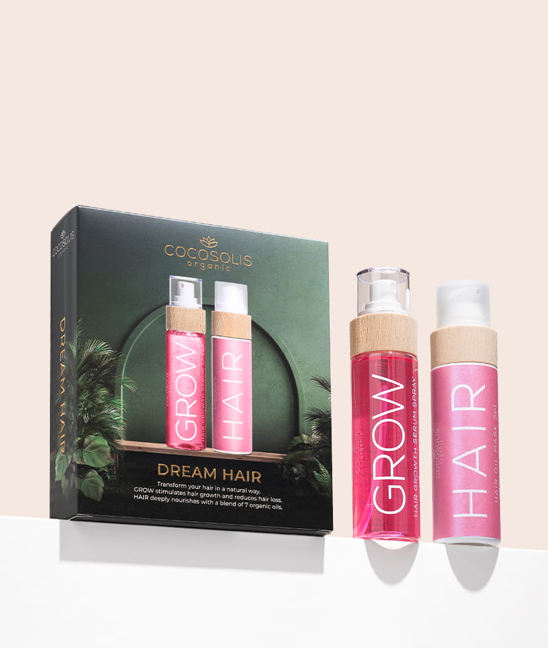 DREAM HAIR: Alakítsd át a hajad természetesen. A GROW serkenti a növekedést és csökkenti a hajhullást. A HAJ mélyen táplál 7 szerves olajoknak köszönhetően. 