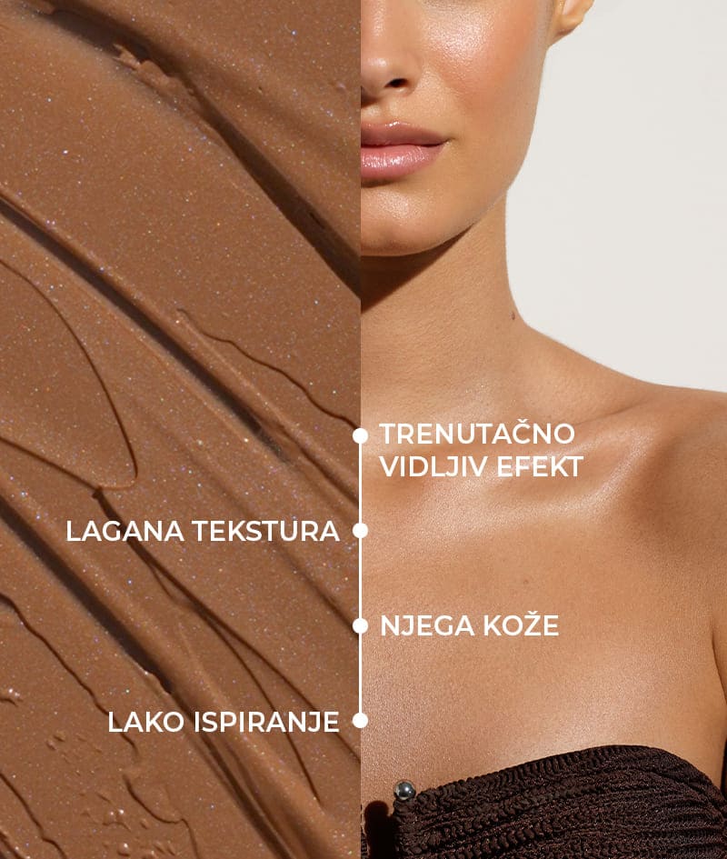 FILTER DUO: MEDIUM: Savršena kombinacija za savršenu kožu, kad god poželiš. Krema za tijelo FILTER u srednjoj nijansi trenutačno ujednačava boju kože, zaglađuje sitne nepravilnosti, daje suptilan sjaj i brončani ten. S baršunastom rukavicom SELF-TANNING MITT nanosiš je ravnomjerno na velika područja.