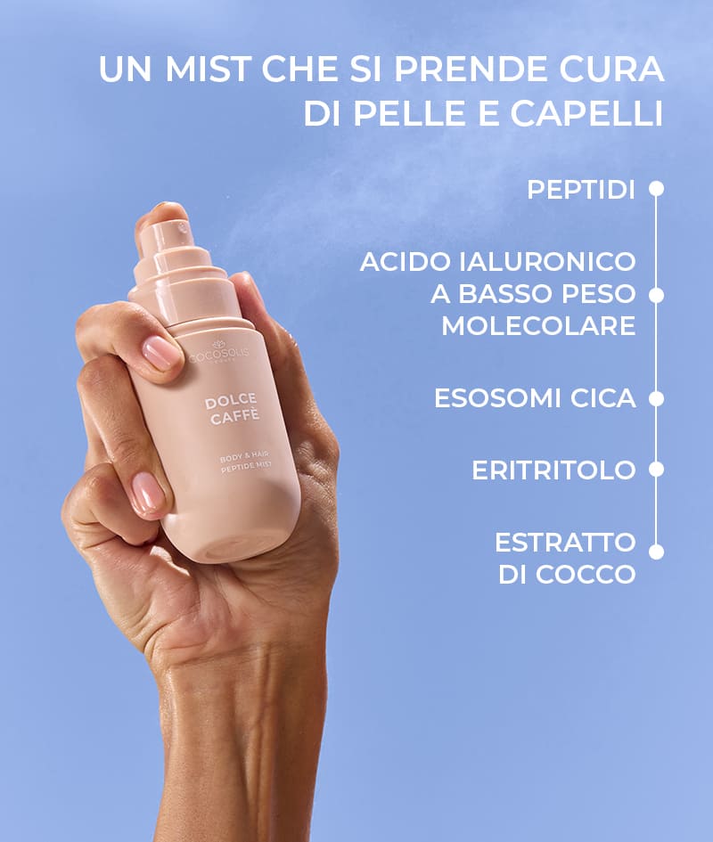 FULL GLOW & DOLCE CAFFÈ + GIFT: Goditi un'abbronzatura dall'aspetto naturale e un profumo dolce e cremoso dalla testa ai piedi. Il siero viso SOLIS dona un'abbronzatura naturale e offre un effetto anti-età. Il latte corpo SOLIS idrata quotidianamente e crea un'abbronzatura che si adatta al tono della pelle e si intensifica con ogni utilizzo. Self-tanning Mit assicura un'applicazione uniforme e delicata, senza striature o macchie. DOLCE CAFFÈ è un mist per corpo e capelli con il profumo cremoso di espresso, vaniglia e caramello. Cloud Pouch è un regalo da parte nostra: un tesoro soffice da aggiungere alla tua collezione di marsupi.