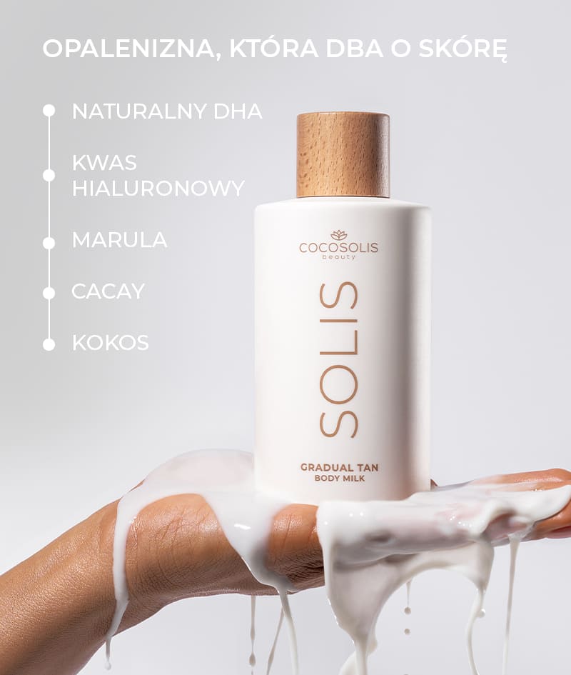 FULL GLOW & DOLCE CAFFÈ + GIFT: Ciesz się naturalnie wyglądającą opalenizną i słodkim, kremowym zapachem od stóp do głów. SOLIS serum do twarzy nadaje naturalnie wyglądający odcień opalenizny i ma efekt przeciwstarzeniowy. SOLIS mleczko do ciała zapewnia codzienne nawilżenie i opaleniznę dopasowującą się do koloru skóry, która staje się bardziej intensywna przy każdym użyciu. Self-tanning mitt to aksamitna rękawica do nakładania, dzięki której opalenizna jest bezbłędnie równomierna, bez plam i smug. DOLCE CAFFÈ to mgiełka do ciała i włosów o kremowym zapachu espresso, wanilii i karmelu. Cloud Pouch to nasz prezent dla Ciebie: puszysty skarb w Twojej kolekcji kosmetyczek.