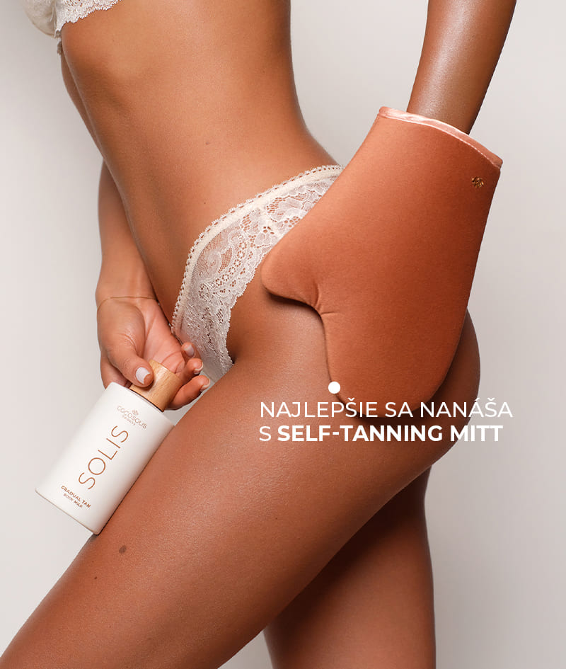 FULL GLOW & DOLCE CAFFÈ + GIFT: Uži si prirodzene vyzerajúce opálenie a sladkú, krémovú vôňu od hlavy až po päty. SOLIS sérum na tvár dodáva prirodzene vyzerajúce opálenie a má anti-age efekt. SOLIS telové mlieko poskytuje každodennú hydratáciu a opálenie prispôsobujúce sa tónu pokožky, ktoré sa postupne buduje pri každej aplikácii. Self-tanning mitt je zamatová rukavica na aplikáciu, s ktorou je opálenie bezchybne rovnomerné, bez fľakov a šmúh. DOLCE CAFFÈ je mist na telo aj vlasy s krémovou vôňou espressa, vanilky a karamelu. Cloud Pouch je darček od nás: nadýchaný klenot vo vašej kolekcii kozmetických taštičiek.