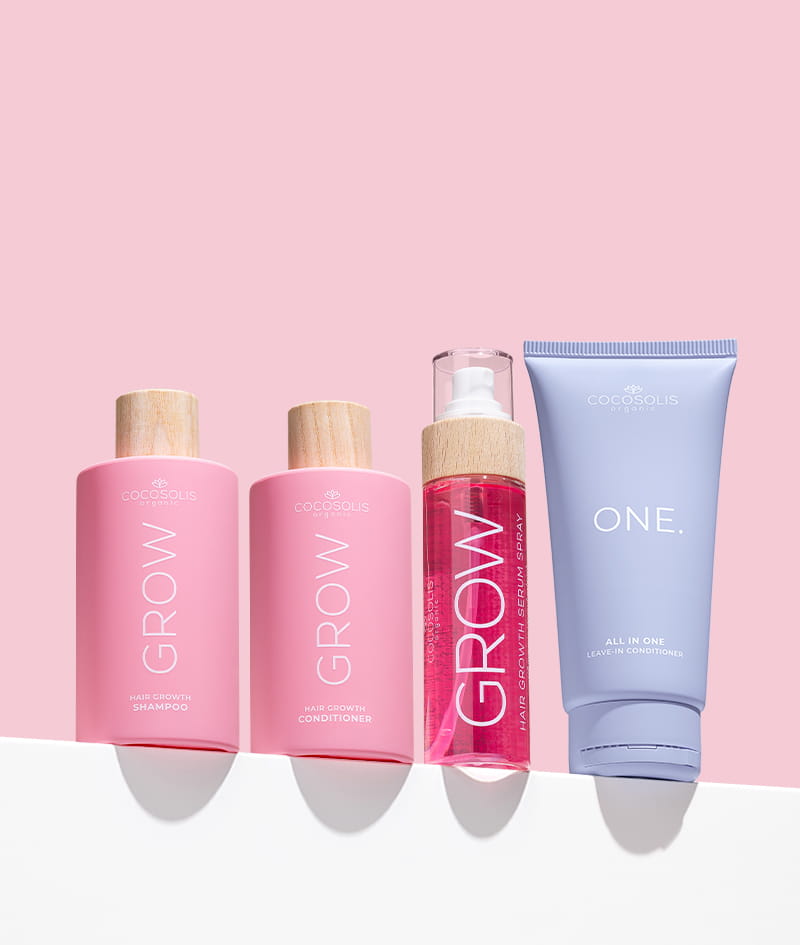 FULL HAIR ROUTINE: O champô e o condicionador GROW criam o ambiente perfeito para o crescimento do cabelo e têm um efeito antienvelhecimento. O sérum GROW reduz a queda e estimula o nascimento de novos fios. O condicionador sem enxaguamento multifunções ONE oferece 12 benefícios, protege do calor e dos raios UV, deixando o cabelo fácil de pentear e super brilhante.