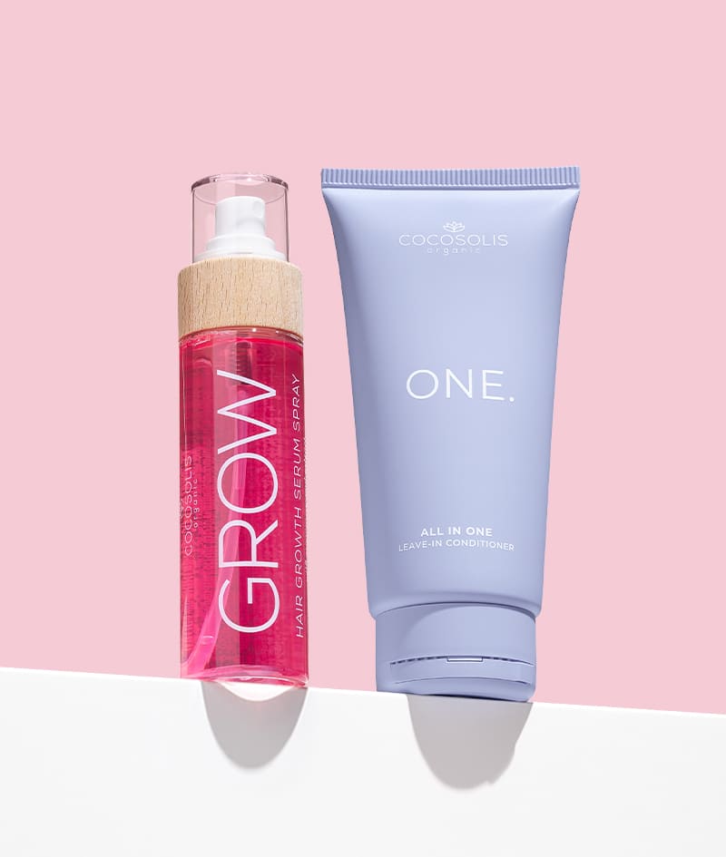 HAIR POWER DUO: El sérum GROW con Hair Stimulation Complex™ reduce la caída y estimula el crecimiento de nuevo cabello. El acondicionador sin aclarado ONE, con cuatro activos de última generación, aporta 12 beneficios, facilita el peinado y protege tu melena del calor y los rayos UV.