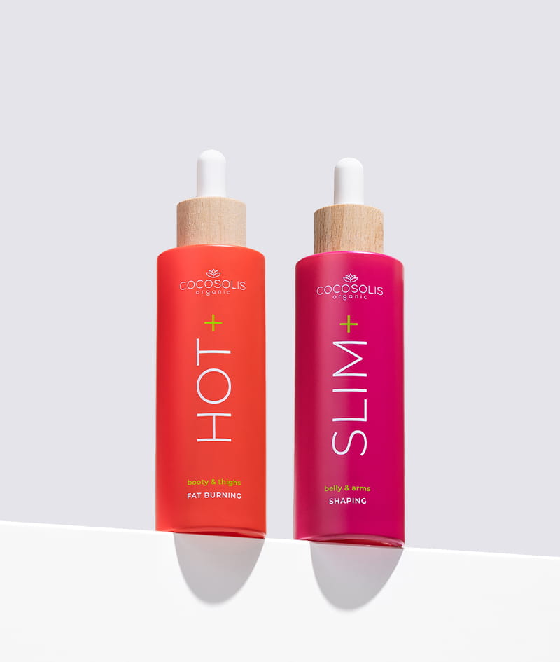 HOT CURVES: SLIM+ намалява обиколките, стяга и оформя корема и ръцете. HOT+ топи мазнините и намалява обиколките на дупето и бедрата. 