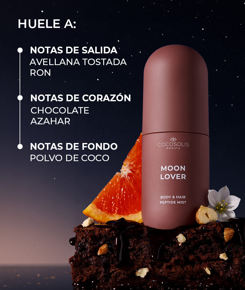JUICY & INTOXICATING: Disfruta de la tarde con BEACH SIESTA y sumérgete en la noche con MOON LOVER. Hidratan la piel y el cabello con péptidos, ácido hialurónico y exosomas CICA y los envuelven en aromas complejos. BEACH SIESTA con el aroma jugoso a agua de coco, melocotón y tiaré. MOON LOVER con el aroma embriagador a avellana tostada, ron y chocolate.
