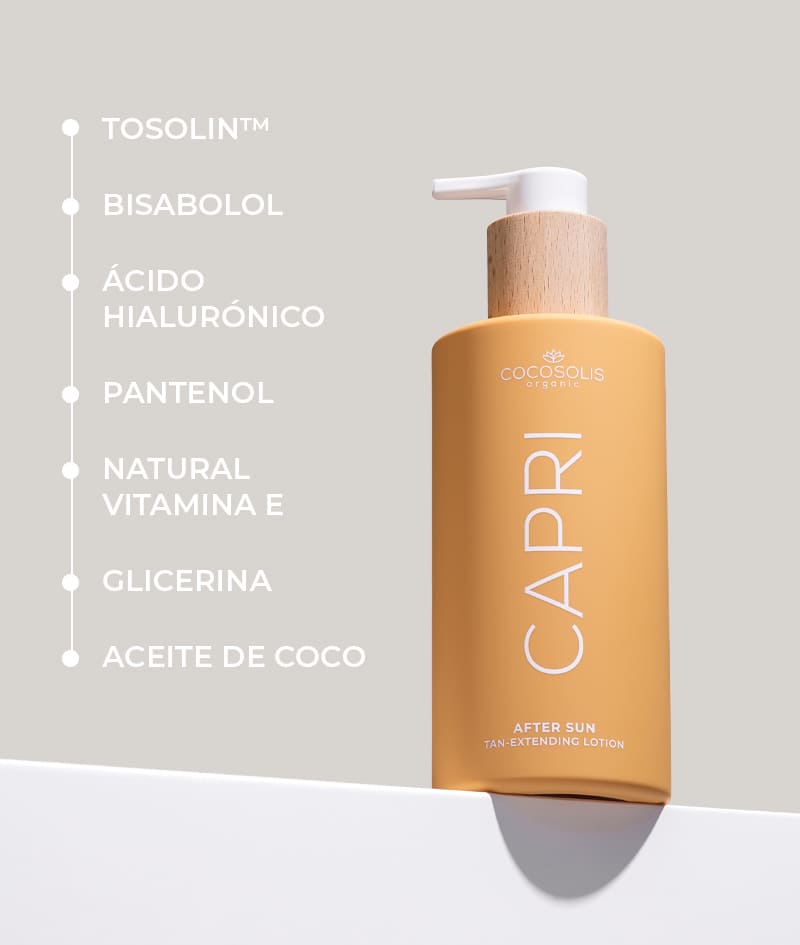 NEW MUST-HAVES + GIFT: La Leche Autobronceadora SOLIS hidrata tu piel cada día y te da un bronceado gradual que se adapta a tu tono con cada aplicación. El acondicionador sin aclarado ONE te ofrece 12 beneficios para un pelo sedoso y brillante, simplificando tu rutina al máximo. CAPRI calma la piel tras el sol y prolonga tu bronceado hasta 3 meses después del último día de playa. Gelato Bag es nuestro regalo para ti: ¡hazte con ella antes de que se derrita!
