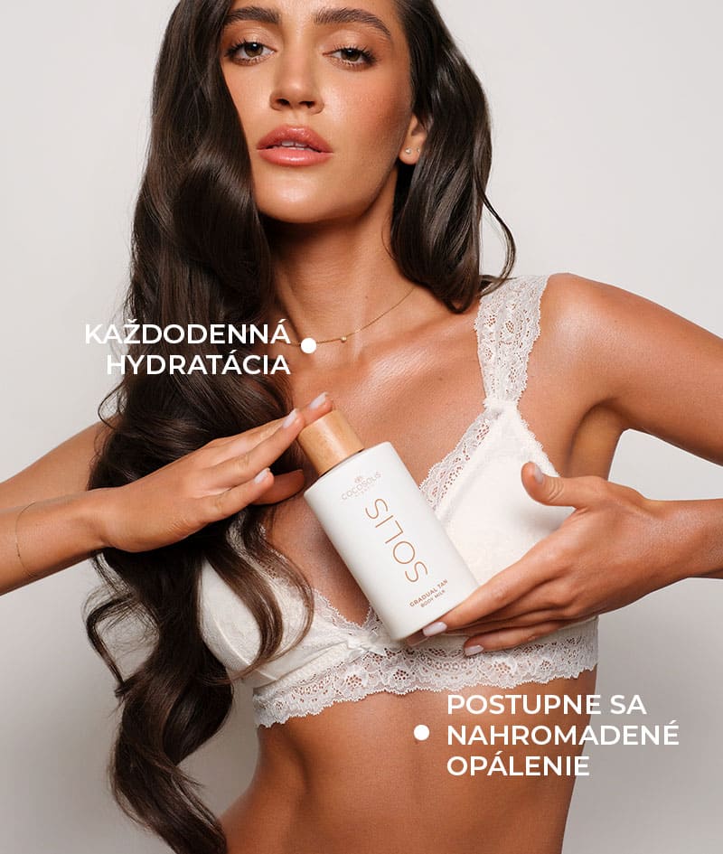 NEW MUST-HAVES + GIFT: Samoopaľovacie mlieko SOLIS poskytuje každodennú hydratáciu a prirodzené opálenie, ktoré sa s každou aplikáciou prispôsobuje tvojej pokožke. Bezoplachový kondicionér ONE ti prinesie 12 benefitov pre hodvábne lesklé vlasy a nahradí zložitú rutinu. CAPRI upokojuje pokožku po opaľovaní a predlžuje opálenie až na 3 mesiace po poslednom dni na pláži. Gelato Bag je darček od nás: vezmi si ju, kým sa neroztopí!