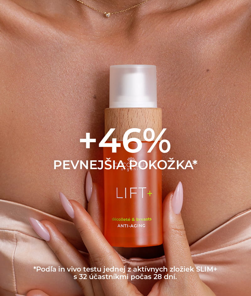 NEXT-GEN BODY SERUMS + GIFT: Transformujte svoje telo silou prírodných aktívnych zložiek s klinicky preukázaným účinkom. HOT+ spaľuje tuky a zmenšuje obvody zadku a stehien, zatiaľ čo SKIN+ viditeľne redukuje celulitídu, vyhladzuje a formuje pokožku. SLIM+ zmenšuje obvody, spevňuje a tvaruje brucho a ruky. LIFT+ pozdvihuje poprsie, spevňuje a vyhladzuje krk a dekolt. Gelato Bag je darček od nás: vezmi si ju skôr, než sa roztopí.