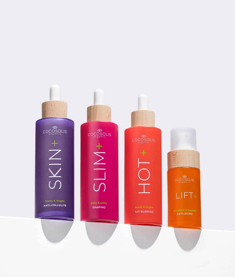 NEXT-GEN BODY SERUMS: Transformem o vosso corpo com o poder dos ingredientes ativos naturais com efeitos clinicamente comprovados. O HOT+ ajuda a queimar gordura e a reduzir a circunferência dos glúteos e das coxas, enquanto o SKIN+ reduz visivelmente a celulite, alisa e modela. O SLIM+ reduz a circunferência, tonifica e modela a barriga e os braços. O LIFT+ reafirma o peito, tonifica e alisa o pescoço e o decote.