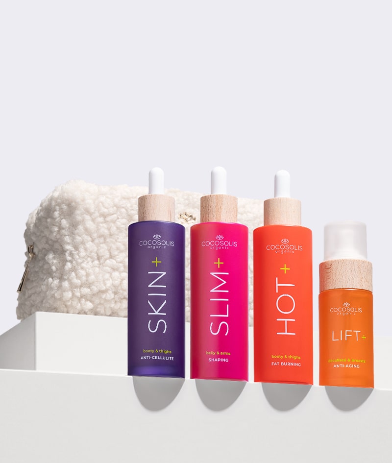 NEXT-GEN BODY SERUMS + GIFT: Transformujte svoje telo silou prírodných aktívnych zložiek s klinicky preukázaným účinkom. HOT+ spaľuje tuky a zmenšuje obvody zadku a stehien, zatiaľ čo SKIN+ viditeľne redukuje celulitídu, vyhladzuje a formuje pokožku. SLIM+ zmenšuje obvody, spevňuje a tvaruje brucho a ruky. LIFT+ pozdvihuje poprsie, spevňuje a vyhladzuje krk a dekolt. Cloud Pouch je darček od nás: nadýchaný klenot vo vašej kolekcii kozmetických taštičiek.