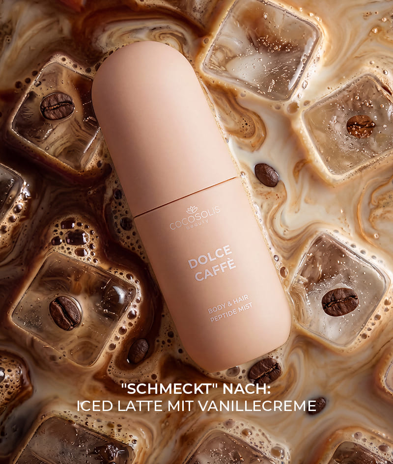 SWEET & SALTY: Starte den Tag mit DOLCE CAFFÈ und lass ihn mit SALTY SUNSET ausklingen. Sie hydratisieren Haut und Haare mit Peptiden, Hyaluronsäure und CICA-Exosomen und hüllen sie in komplexe Düfte. DOLCE CAFFÈ mit dem süßen Duft nach Espresso, Vanille und Karamell. SALTY SUNSET mit dem süß-salzigen Duft nach Pistazie, Karamell und Salz.