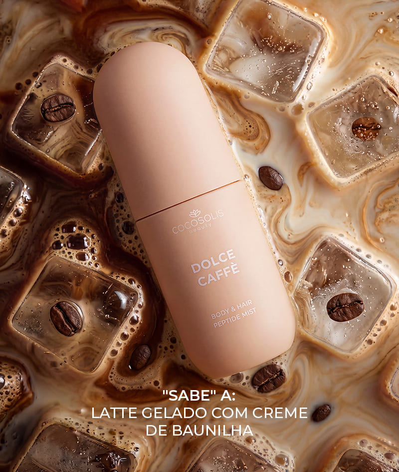 SWEET & SALTY: Começa o dia com DOLCE CAFFÈ e termina-o com SALTY SUNSET. Hidratam a pele e o cabelo com péptidos, ácido hialurónico e exossomas CICA e envolvem-nos em aromas complexos. DOLCE CAFFÈ com o aroma doce de espresso, baunilha e caramelo. SALTY SUNSET com o aroma doce-salgado de pistácio, caramelo e sal.