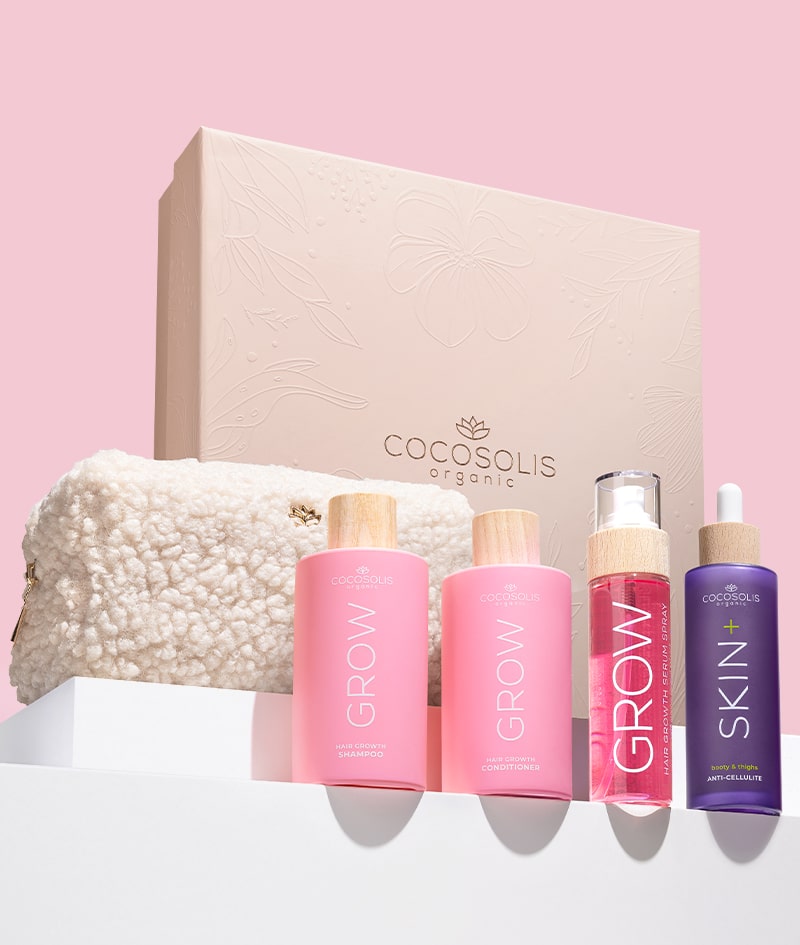 VDAY FAVOURITES + GIFTS: Šampón GROW a kondicionér GROW s klinicky overenou zložkou KERASCALP™ a sérum–sprej GROW s klinicky overenou zložkou Hair Stimulation Complex™ dosahujú silnejšie a hustejšie vlasy, ktoré rastú. Sérum SKIN+ viditeľne znižuje celulitídu vďaka 4 aktívnym zložkám v maximálnej koncentrácii. Cloud Pouch je darček od nás: nadýchaný klenot vo vašej kolekcii kozmetických taštičiek. Luxury Box je darček od nás: elegantná krabička, ktorá premení každý darček na skutočný zážitok.