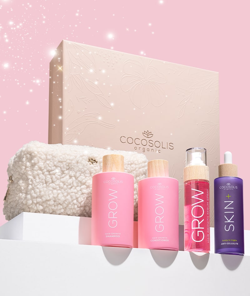XMAS FAVOURITES + GIFTS: De Crăciun oferă-ți părul la care ai visat și coapse fine. Șamponul și balsamul GROW, cu ingredientul cu eficacitate clinică dovedită KERASCALP™, precum și serul spray GROW cu ingredientul cu eficacitate clinică dovedită Hair Stimulation Complex™, asigură un păr mai puternic, mai des și în creștere. Serul SKIN+ reduce vizibil celulita datorită celor 4 ingrediente active în concentrație maximă.