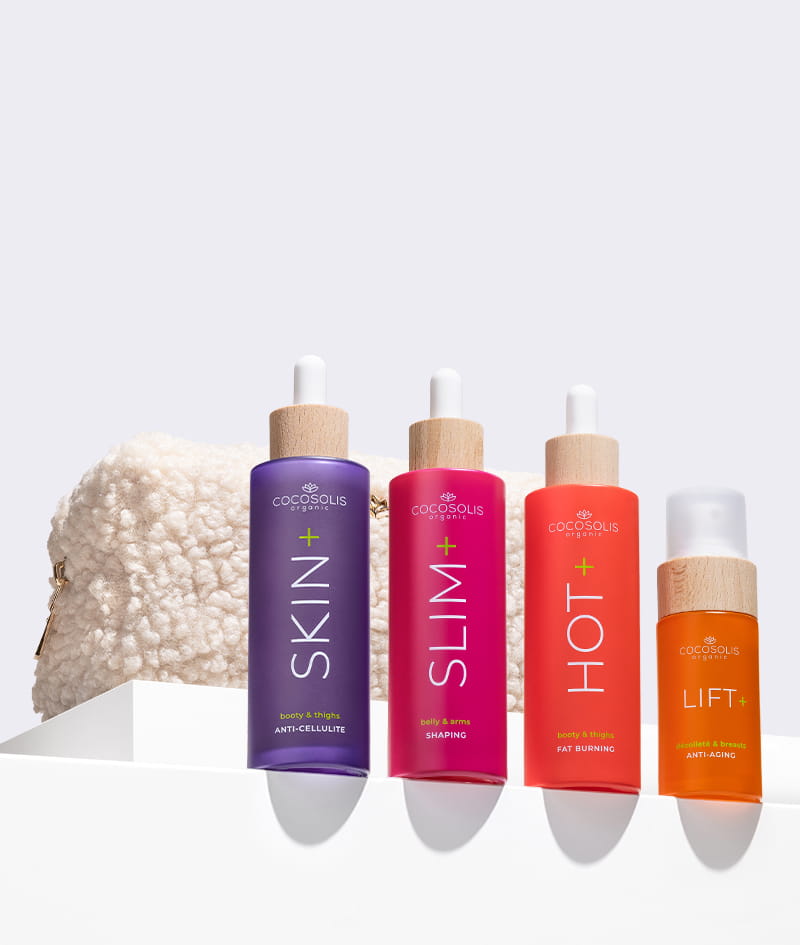 NEXT-GEN BODY SERUMS + GIFT: Трансформирайте тялото си със силата на натурални активни съставки с клинично доказан ефект. HOT+ топи мазнините и намалява обиколките на дупето и бедрата, a SKIN+ видимо намалява целулита, изглажда и оформя. SLIM+ намалява обиколките, стяга и оформя корема и ръцете. LIFT+ повдига бюста, стяга и изглажда шията и деколтето. Cloud Pouch е подарък от нас: пухкаво бижу в колекцията ви от несесери.